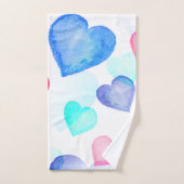 水彩ハート バスタオルセット (ハンドタオル)