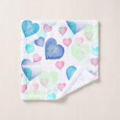 水彩ハート バスタオルセット (ウォッシュタオル)