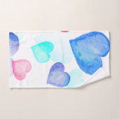 水彩ハート バスタオルセット (ハンドタオル)