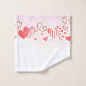 水彩ハート バスタオルセット (ウォッシュタオル)