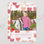 水彩ハート |バレンタインデーのカード シーズンカード (正面/裏面)