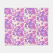 水彩ハート フリースブランケット (正面(横))