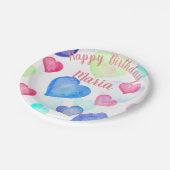 水彩ハート ペーパープレート (アングル)