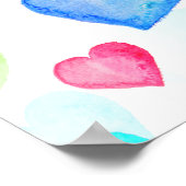 水彩ハート ポスター (角)