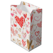 水彩ハート ミディアムペーパーバッグ (正面アングル)