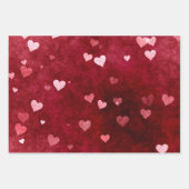 水彩ハート ラッピングペーパーシート (正面)