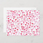 水彩ハート | ラブワードパターンIV ポストカード (正面/裏面)