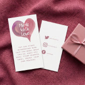 水彩ハート、愛の社会的リンクで作られた エンクロージャーカード