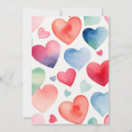 水彩ハート 招待状
