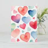 水彩ハート 招待状 (スタンド正面)