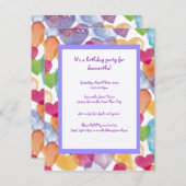 水彩ハート 招待状 (正面/裏面)