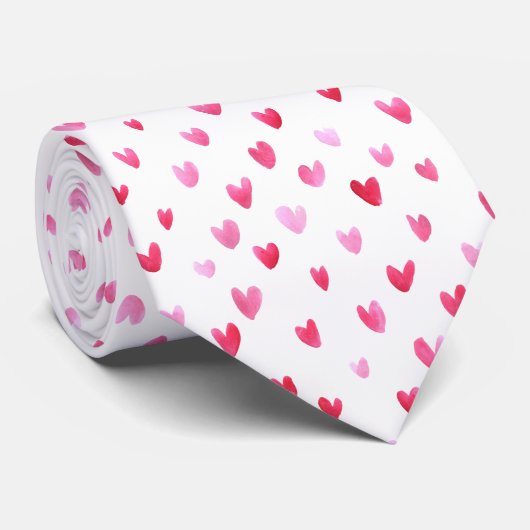 水彩ハート – 透明 ネクタイ (ロール)