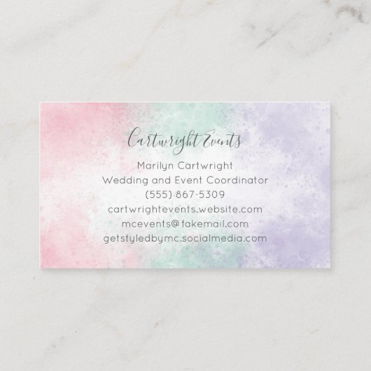 水彩ハートGems Pastel名刺 名刺 (裏面)