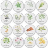 水彩ハーブとスパイスジャーのラベル シール (正面)