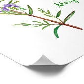 水彩ハーブフラワーズイラストレーション ポスター (角)