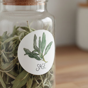 水彩ハーブ セージ ラウンドシール