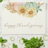 水彩ハーベストカスタマイズ可能な感謝祭 キッチンタオル (折り畳み)