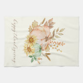 水彩ハーベストカスタマイズ可能な感謝祭 キッチンタオル (横)