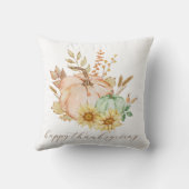 水彩ハーベストカスタマイズ可能な感謝祭 クッション (裏面)