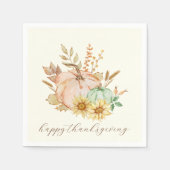 水彩ハーベストカスタマイズ可能な感謝祭 スタンダードカクテルナプキン (正面)