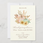 水彩ハーベストカスタマイズ可能な感謝祭 招待状 (正面)