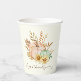 水彩ハーベストカスタマイズ可能な感謝祭 紙コップ