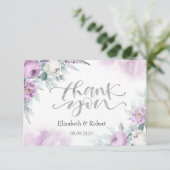 水彩バイオレットバラ サンキューカード (スタンド正面)