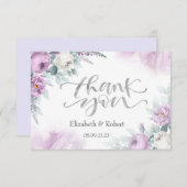 水彩バイオレットバラ サンキューカード (正面/裏面)
