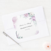 水彩バイオレットバラ スクエアシール (封筒)