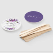 水彩バイオレットポピーフローラベビーシャワー ハンドファン (組立なし)