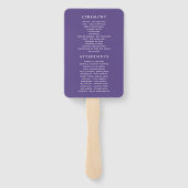 水彩バイオレットポピーフローラ結婚式 プログラム ハンドファン (裏面)