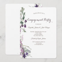 水彩バイオレットワイルドフラワー婚約