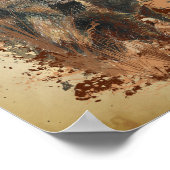 水彩バイソンバッファローアニマルワイルドライフ自然 ポスター (角)