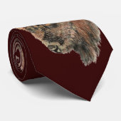 水彩バイソンバッファローアニマル自然 ネクタイ (ロール)