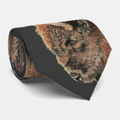 水彩バイソンバッファローアニマル自然 ネクタイ (ロール)