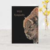 水彩バイソンバッファローワイルドライフアニマル自然 カード (黄色い花)