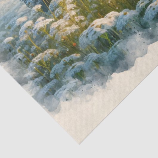 水彩バイソンホワイトワイルドフラワーデコップページ 薄葉紙 (詳細)