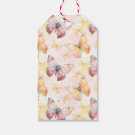 水彩バタフライウィムシー ギフトタグ