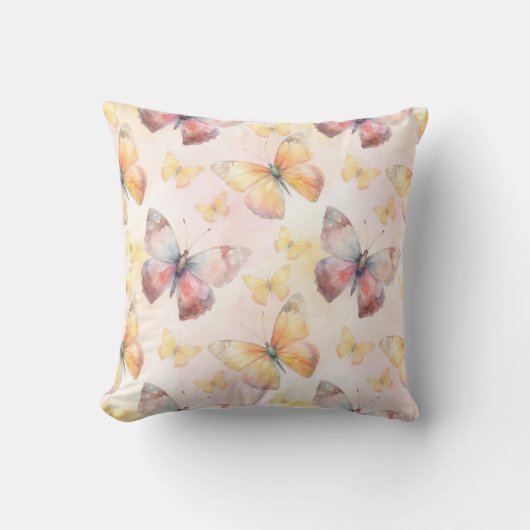 水彩バタフライウィムシー クッション (正面)
