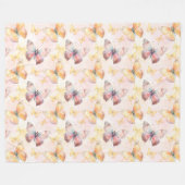 水彩バタフライウィムシー フリースブランケット (正面(横))