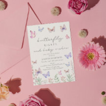 水彩バタフライキスベビーシャワー