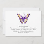 水彩バタフライサンキューカード紫イエロー サンキューカード (裏面)