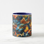 水彩バタフライスウォームデザインセラミックマグカップ マグカップ (中央)