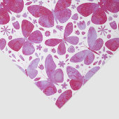 水彩バタフライパターンピンク 薄葉紙 (詳細)