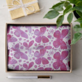 水彩バタフライパターンピンク 薄葉紙 (ギフト)