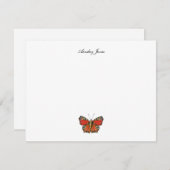 水彩バタフライパーソナライズされたフラット サンキューカード (正面/裏面)