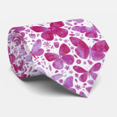 水彩バタフライピンク ネクタイ (ロール)