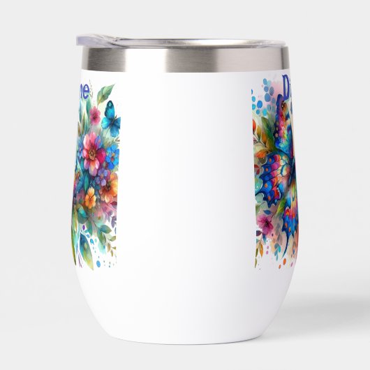 水彩バタフライフローラガーデンパーソナライズされた (右面)