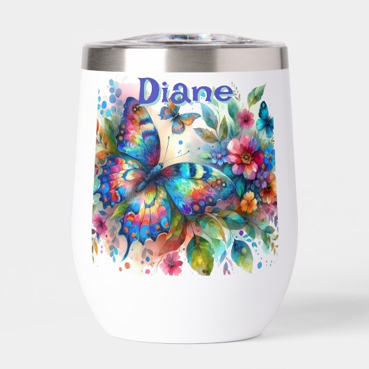 水彩バタフライフローラガーデンパーソナライズされた (正面)