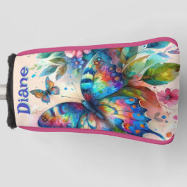 水彩バタフライフローラガーデンパーソナライズされた ゴルフヘッドカバー